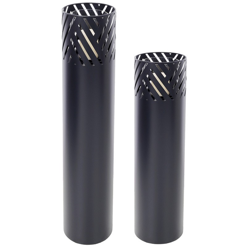 Set of 2 Lantern Garden Column Home Decor Includes Glass Cylinders & Candles gallery