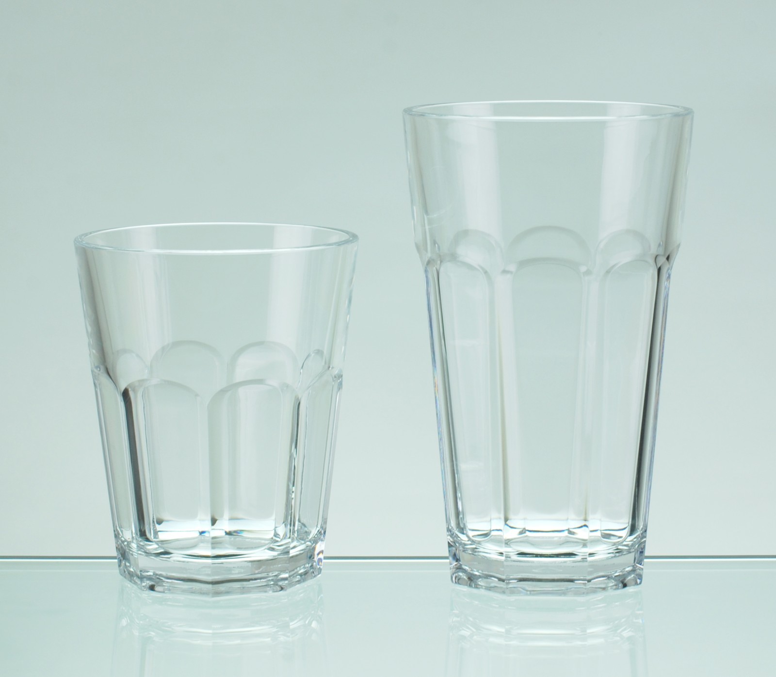 QG 18oz Clear Acrylic Plastic Iced Tea Cup Drinking Glass Octangle Base Set of 6 gallery