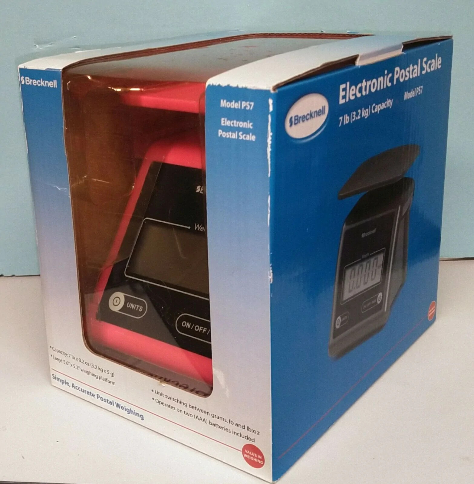 Brecknell PS7 Electronic Portable Parcel Scale 7 lb x 0.5 oz Pink gallery