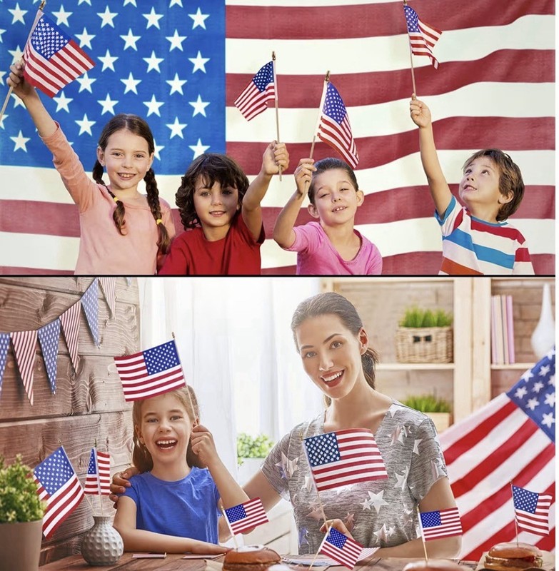 150 Pack Small American Flags on Stick 4 x 6 Inches Handheld Flags gallery