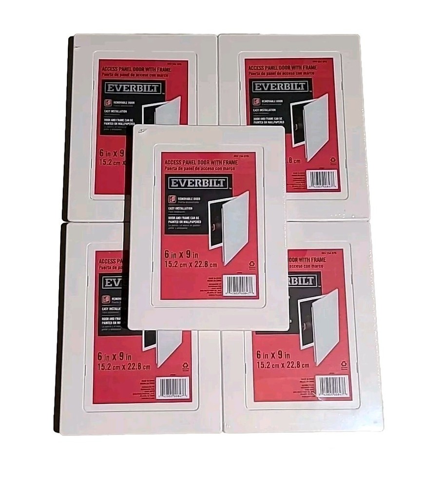 5-Pack EVERBILT 6" X 9" Access Panel Door Drywall Holes REMOVABLE DOOR & FRAME