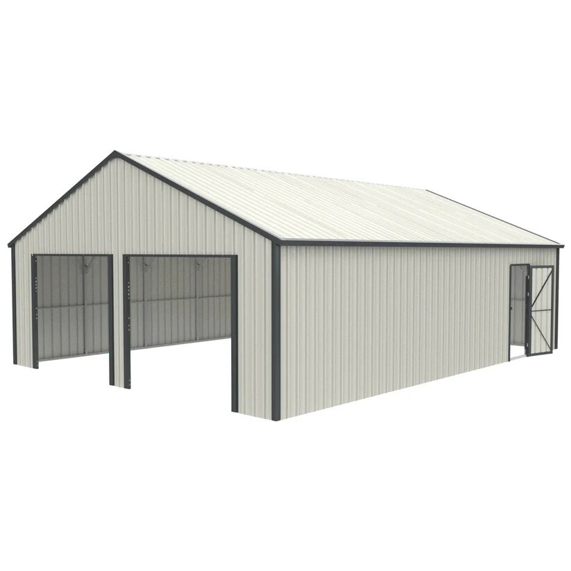 25x33' Double Metal Shed with Side Entry Door Car Shelter Outdoor Storage gallery