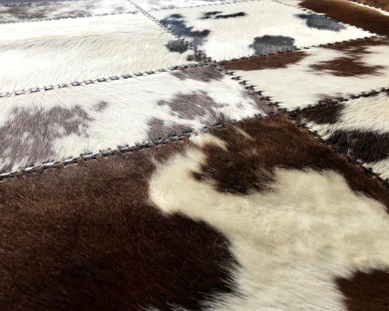 HANDMADE Natural Cowhide Rug | Patchwork Area Rug | Real Hair on Leather gallery