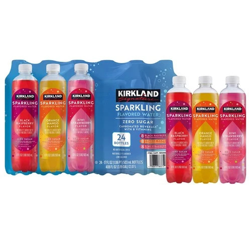 Kirkland Signature Flavored Sparkling Water, 17 Fluid Ounce (Pack of 24) gallery