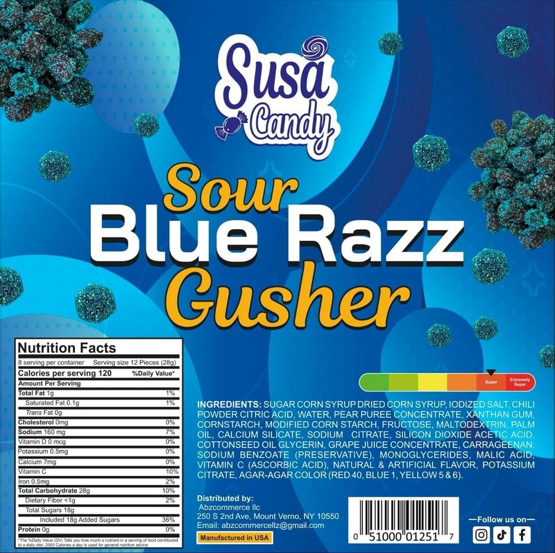 Sour Blue Raspberry Gushers, Best Viral Tiktok Candy, Irresistible Extremely Sou gallery
