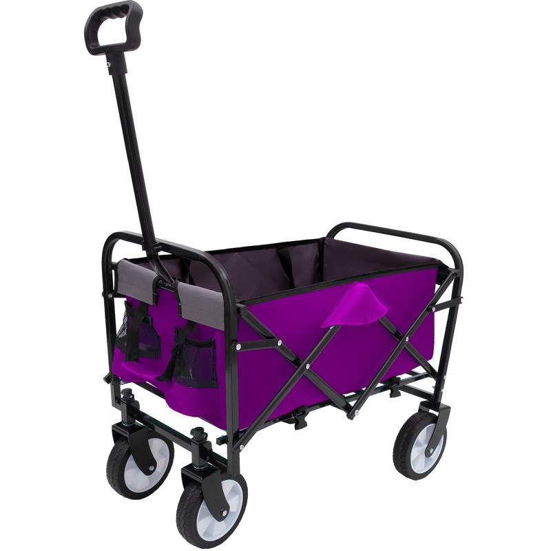 Collapsible Foldable Wagon w/ Strapping System,225lbs Utility Grocery Beach Cart gallery