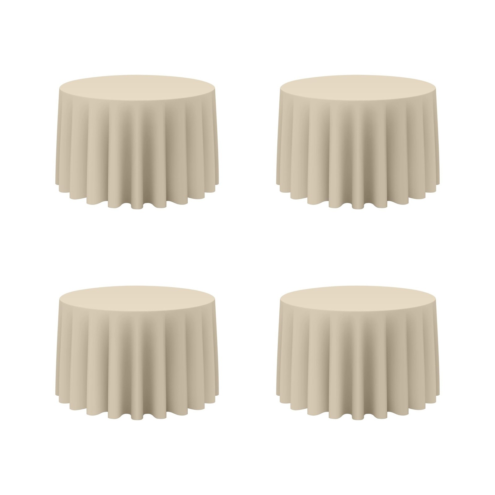 BRILLMAX 4 Pack Beige Round Tablecloths 108 Inch for 48” Tables - 150 GSM gallery
