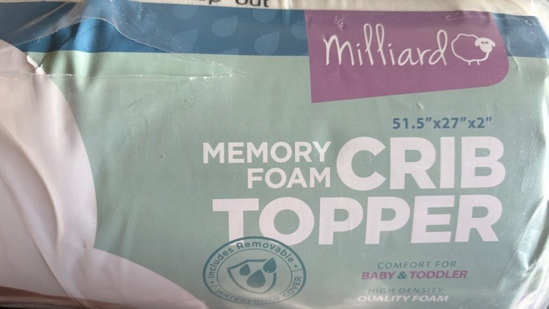 Milliard 2in Ventilated Memory Foam Crib/Toddler Bed Mattress Topper (Brand NEW) gallery
