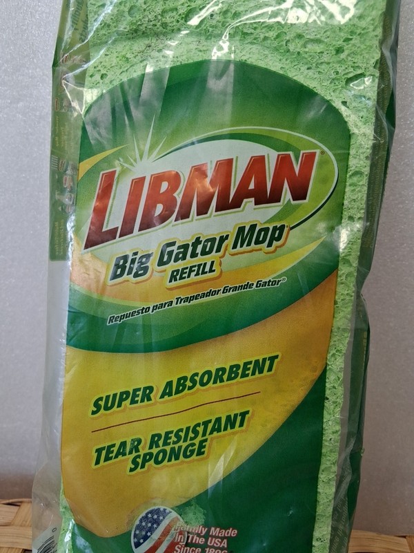 Libman Big Gator Mop Refill Super Absorbent Tear Resistant Sponge New USA Made gallery