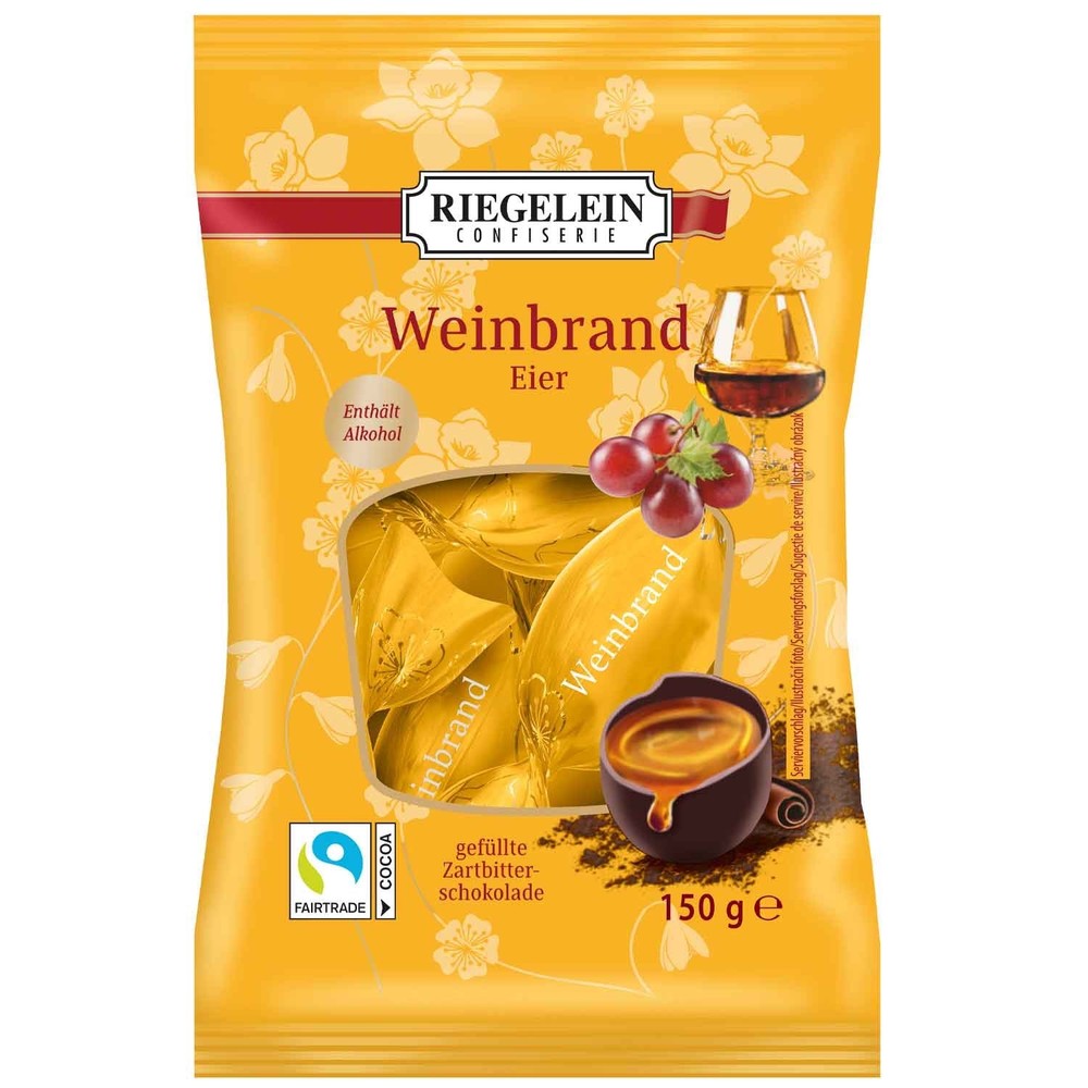 Riegelein chocolate Easter Eggs with filling (Weinbrand) 150g FREE SHIP