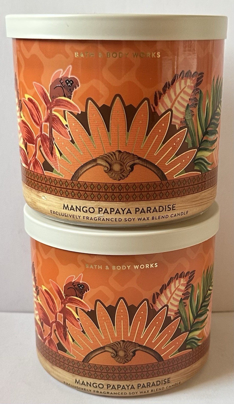 Bath And Body Works Mango Papaya Paradise Scented Candle 2 Jars New gallery