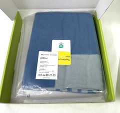 Wool Blend Knit Throw Blanket Airplane Travel Soft Warm Cozy Blue Grey 51″x63″