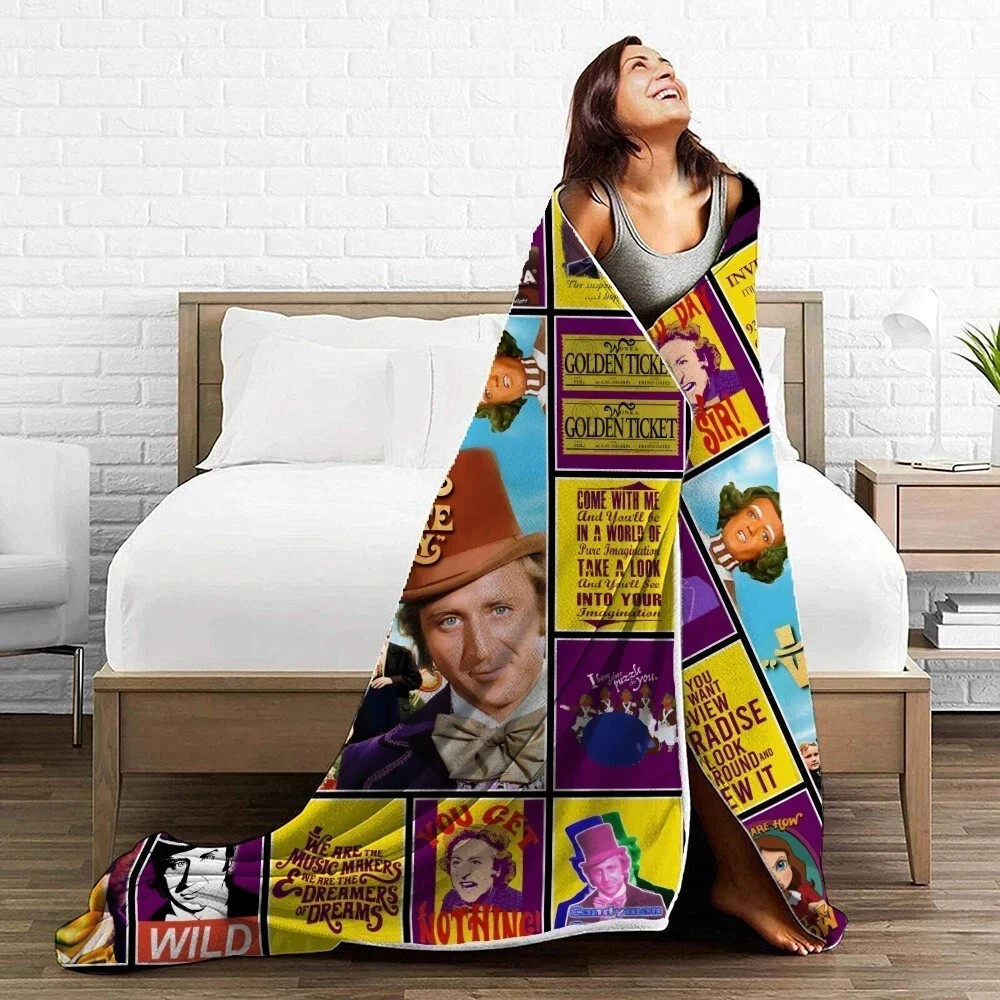 The Chocolate Factory Blanket, Willy Wonka Fleece, Sherpa Blanket Soft Cozy gallery