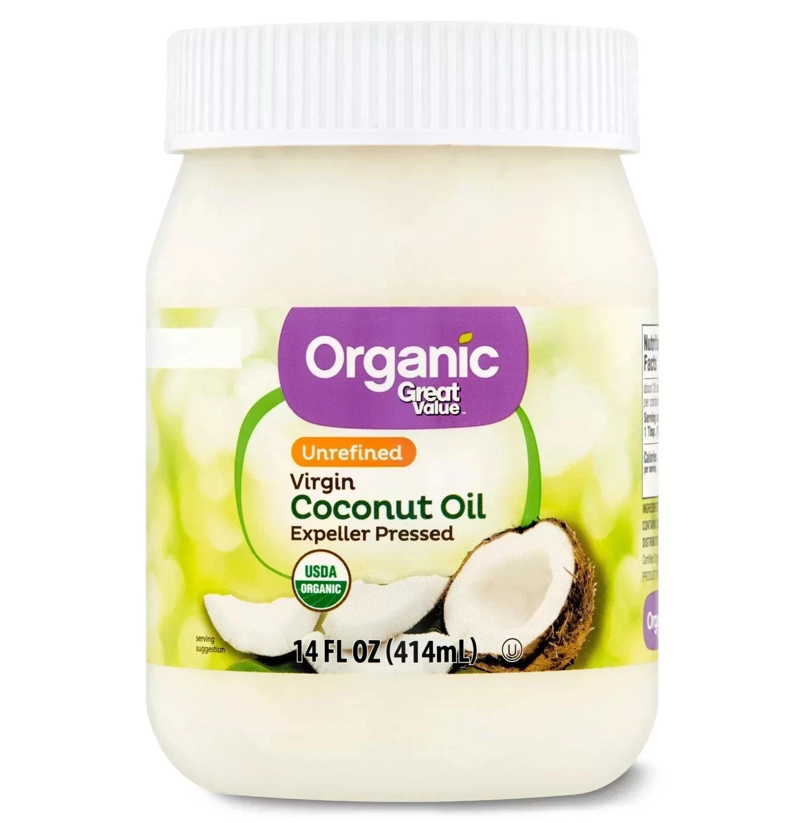 Great Value Organic Unrefined Virgin Coconut Oil, 14 fl oz gallery