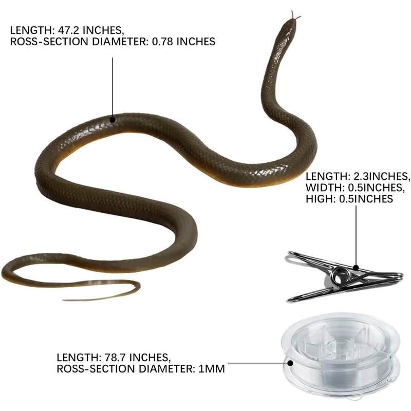 Fake Snake, 2025 Snake Prank with String Clip, Realistic Snake Prank, Rubber ... gallery