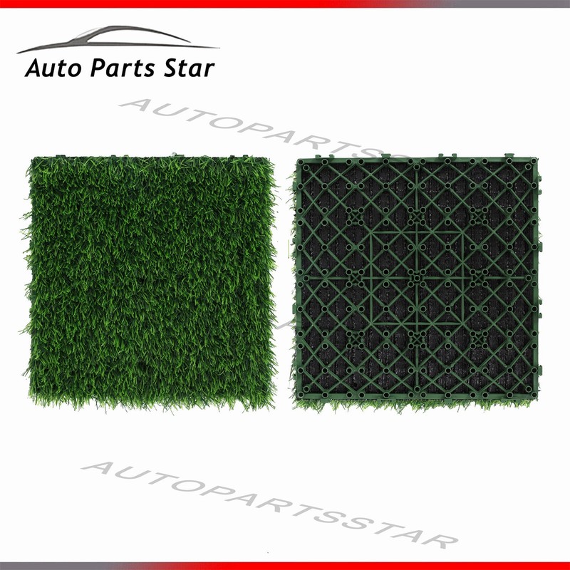 18 Interlocking Artificial Grass Tiles 12x12in Green Fake Turf Flooring gallery