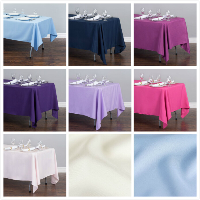 1/10 Pk 70 X120 in. Rectangular Polyester Tablecloth Wedding Party Event Banquet gallery