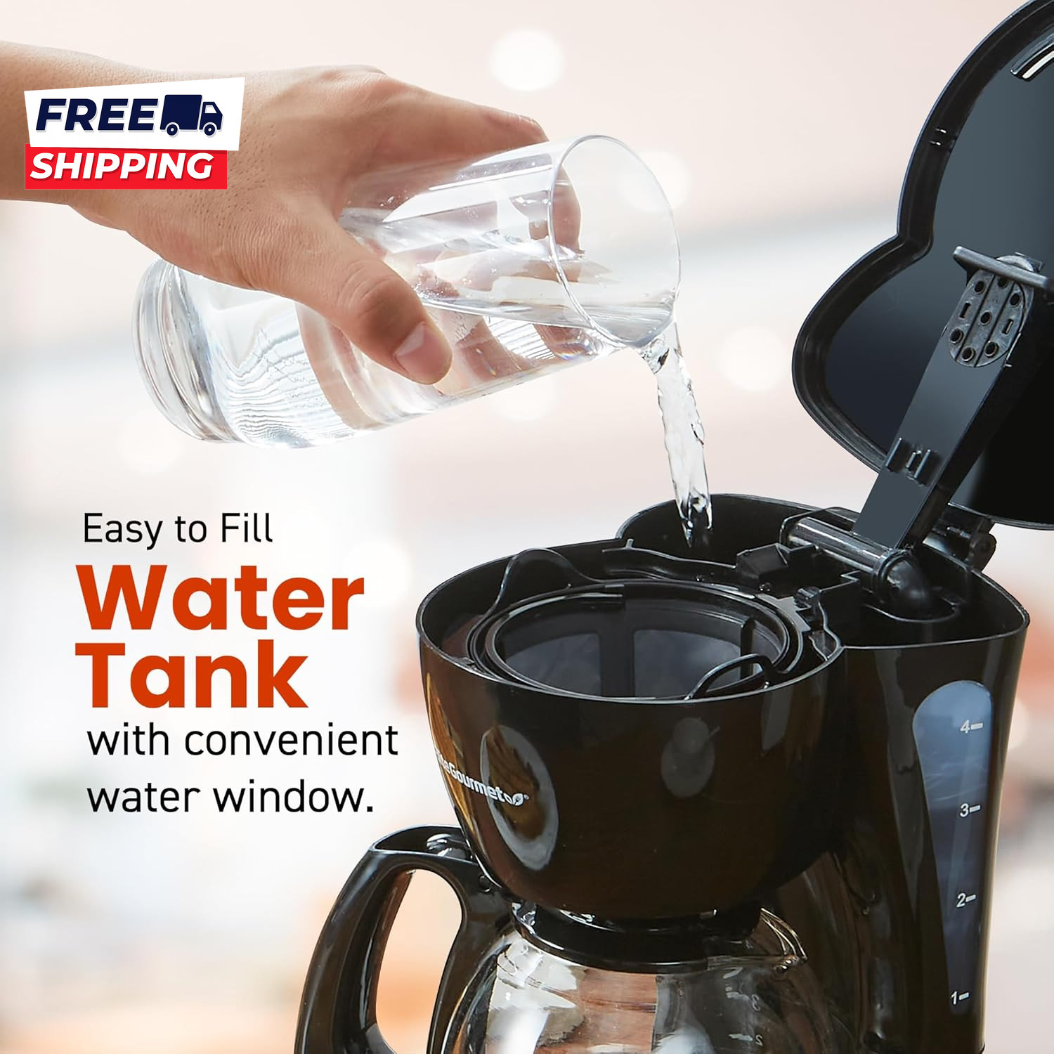 EHC4128 Automatic 4-Cup Brew & Drip Coffee Maker with Pause N Serve, Glass Caraf gallery