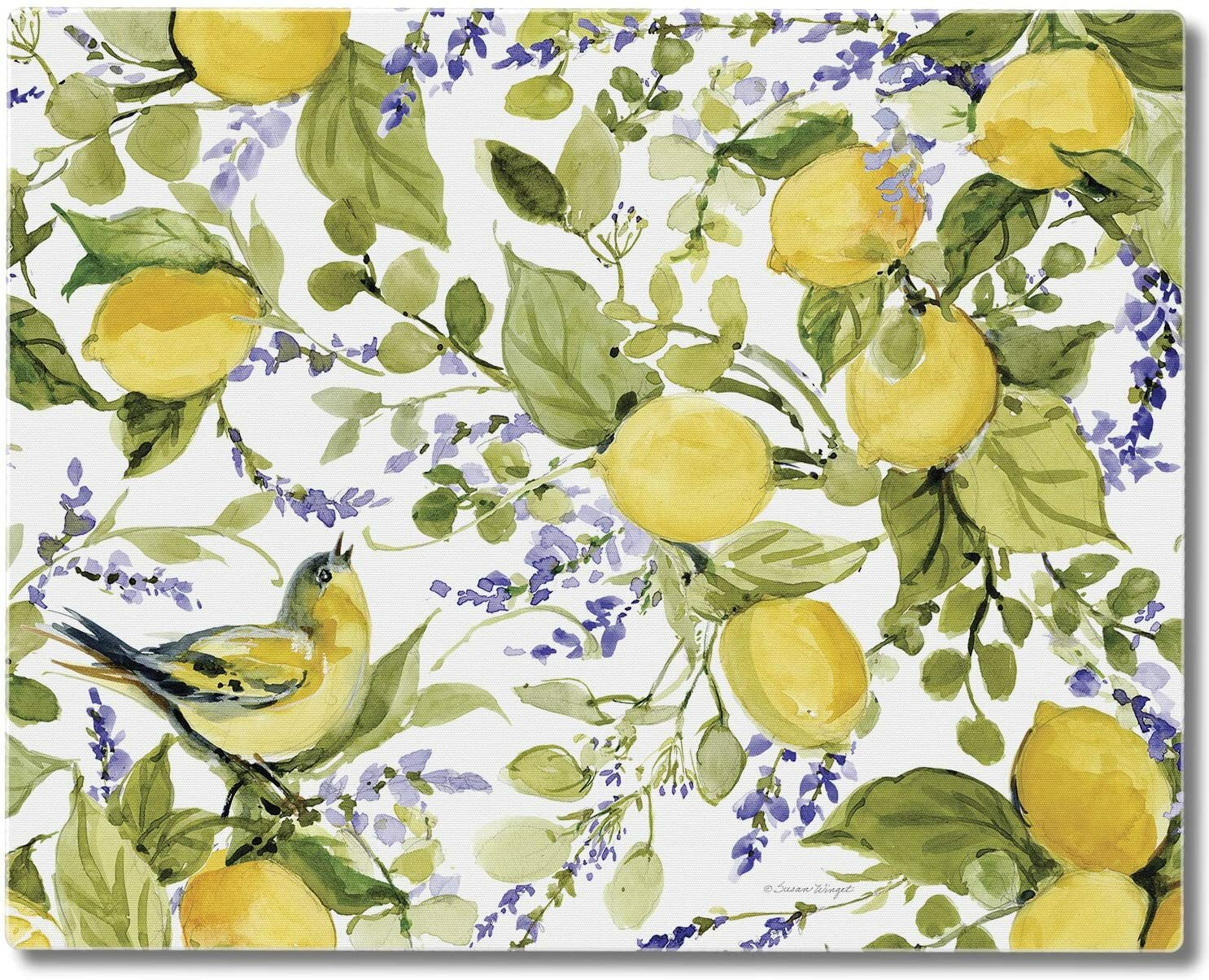CounterArt Watercolor Lemons Tempered Glass Counter Saver - 15" x 12" gallery