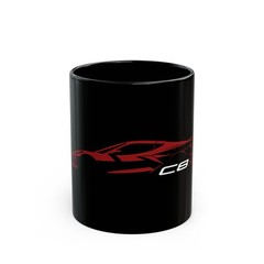 C8 Stingray Red Mist 11oz Black Coffee Mug – Car Enthusiast Gift