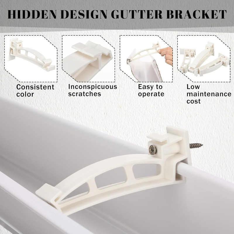 10 Pack 5" Gutter Hangers K-Style Hidden Roof Gutter Support Bracket for Repairi gallery