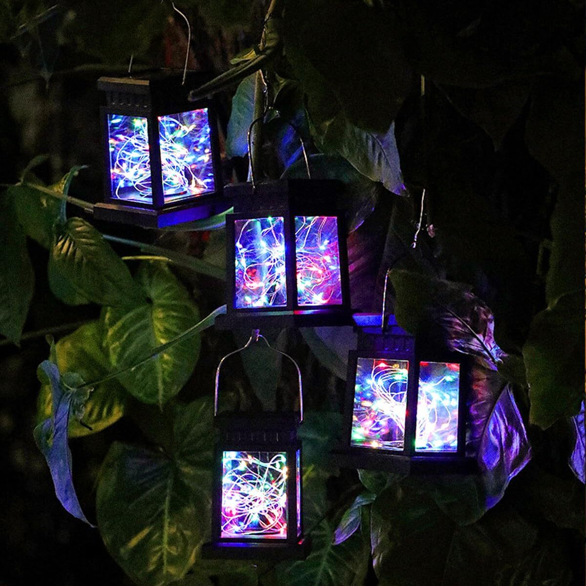 3Pack 30LED Solar Lantern Hanging Lights Yard Patio Garden Lamp Outdoor Decor US gallery