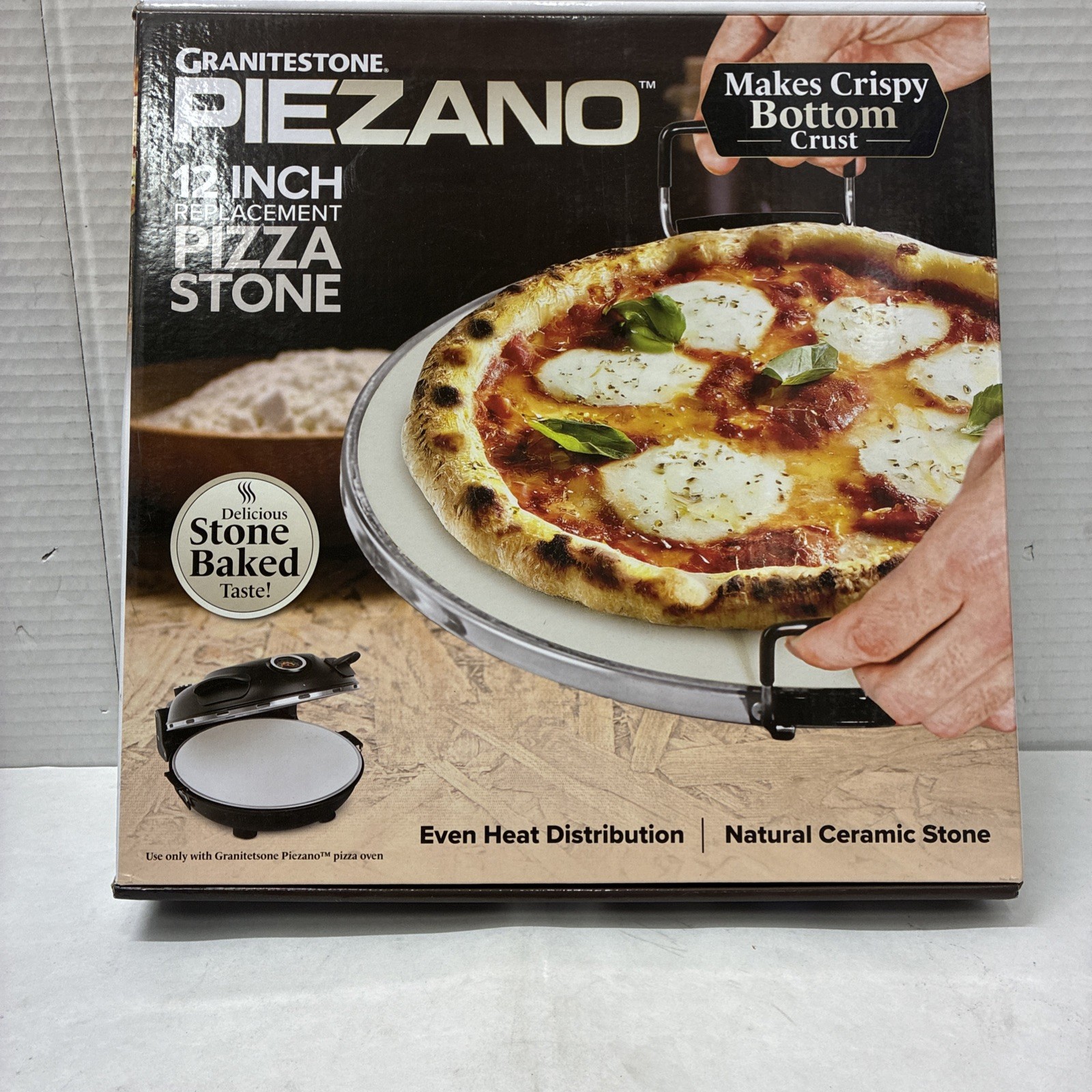 Granitestone Piezano 12 Inch Natural Ceramic Pizza Stone for Oven or Grill gallery