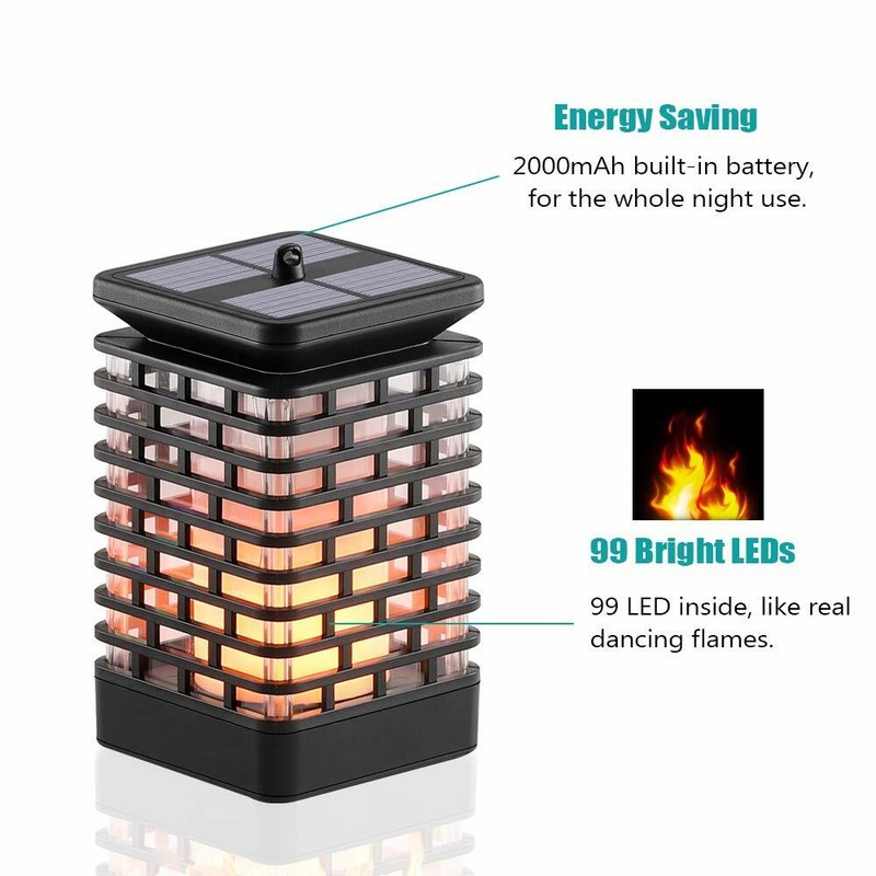 99LEDs Solar Power Flickering Flame Light Lantern Garden Landscape Walkway Lamp gallery