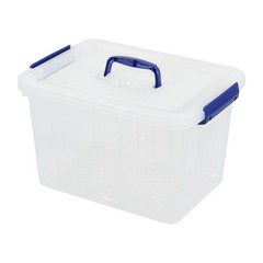 12 Liter Lidded Storage Bin with Handle, Latching Storage Box, Plastic Clear …