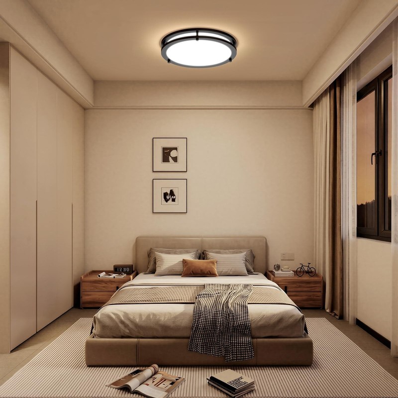 13" LED Ceiling Light Fixture with Remote, Dimmable, 24W, Adjustable 3000K-6000K gallery