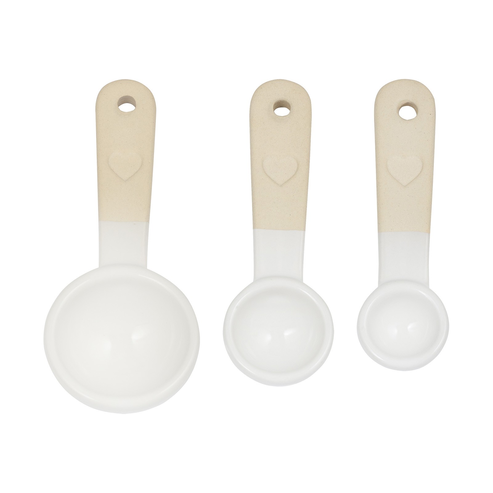 Mason Cash Rustic Charm Measuring Spoons, Set of 3 Stoneware Spoons (1 tbsp to gallery