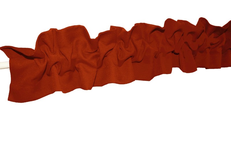 Solid Poplin Curtain Sleeve Topper with Top and Bottom Ruffles/Window Décor gallery