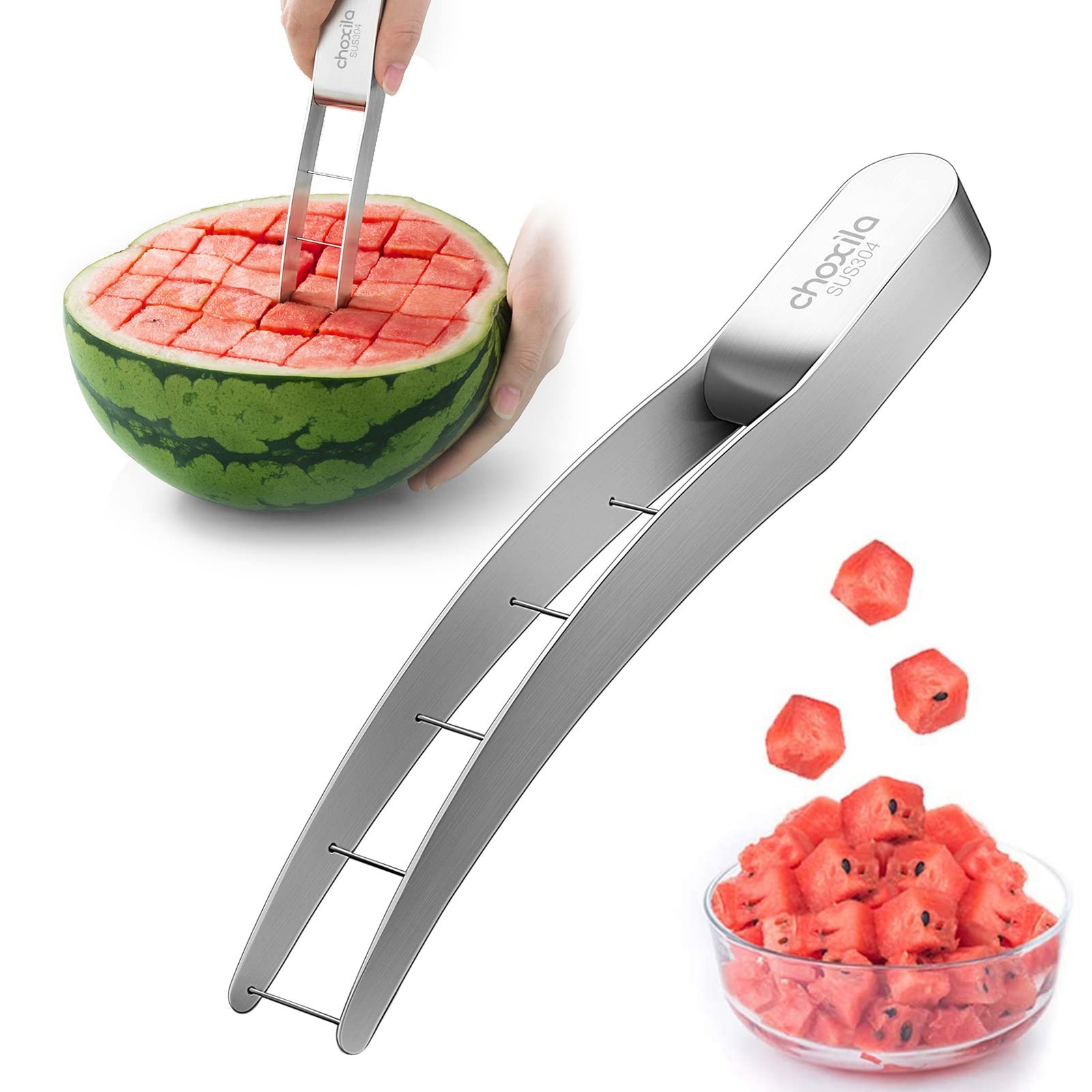 Watermelon Cutter Slicer,Stainless Steel Cutter, Silver gallery