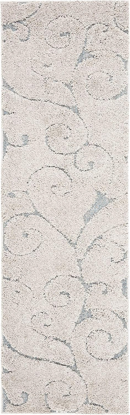 Florida Shag Runner Rug 2'3" x 15' - Beige & Blue Grey, Easy Clean, Plush Pile gallery