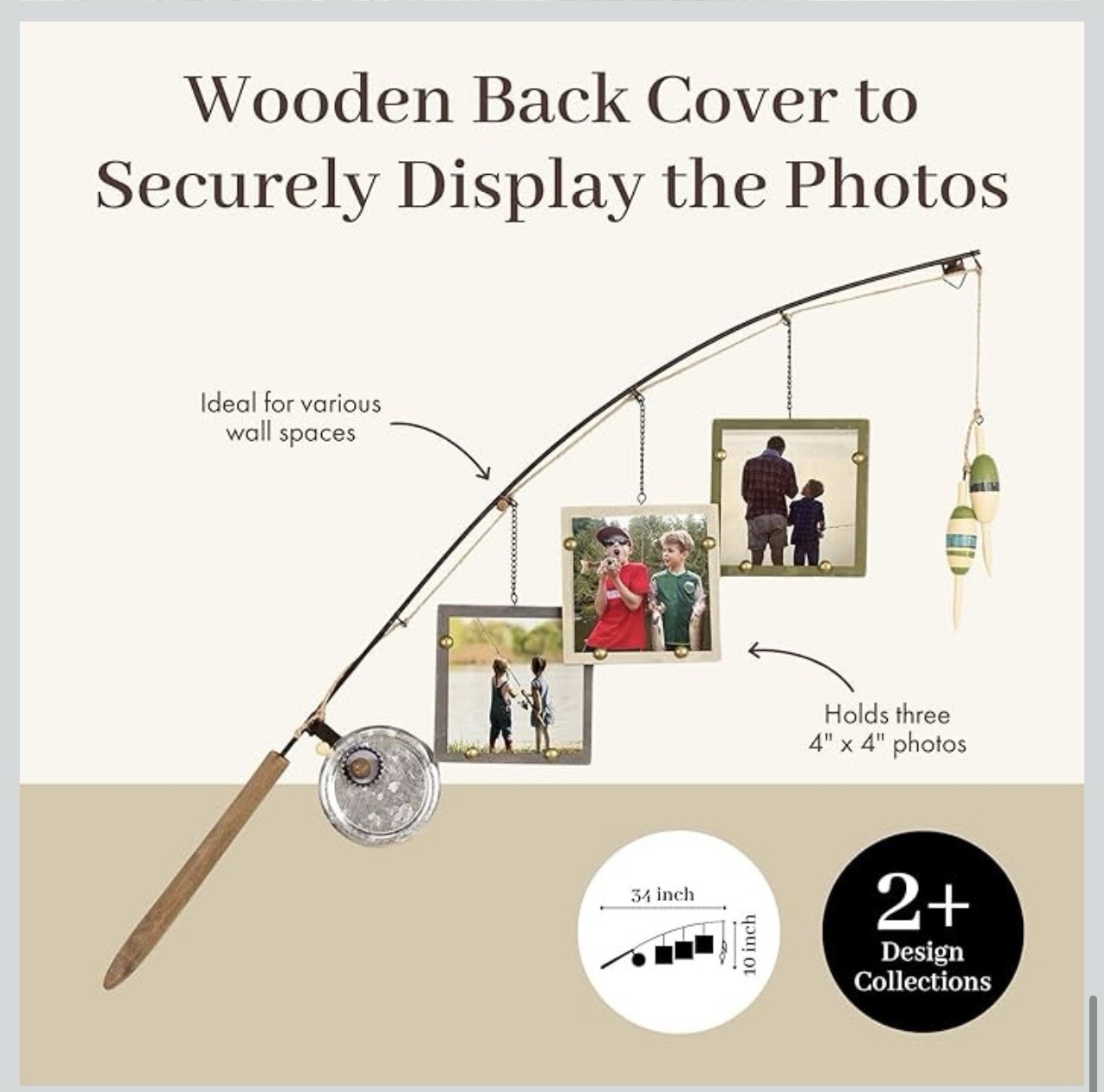 Fishing Pole Triple Photo Frame 4x4 Landscape Or Portrait gallery