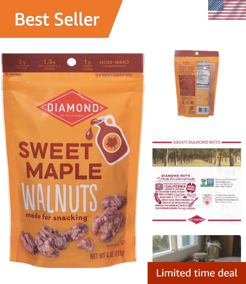 Sweet Maple Walnuts 4 oz - Natural, Roasted, and Perfect for All Ages gallery