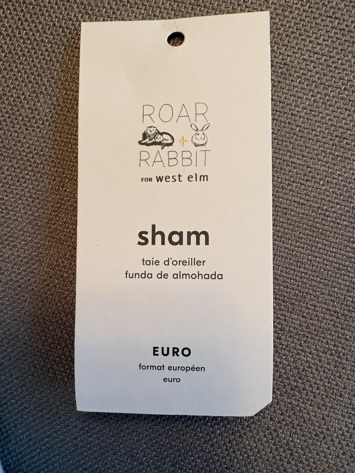 Set/2 West Elm Roar Rabbit White Euro Shams Zig Zag Texture New gallery