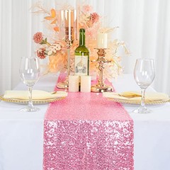 12×108-Inch Sequin Table Runner 1 Piece 12×108″ Pink Gold