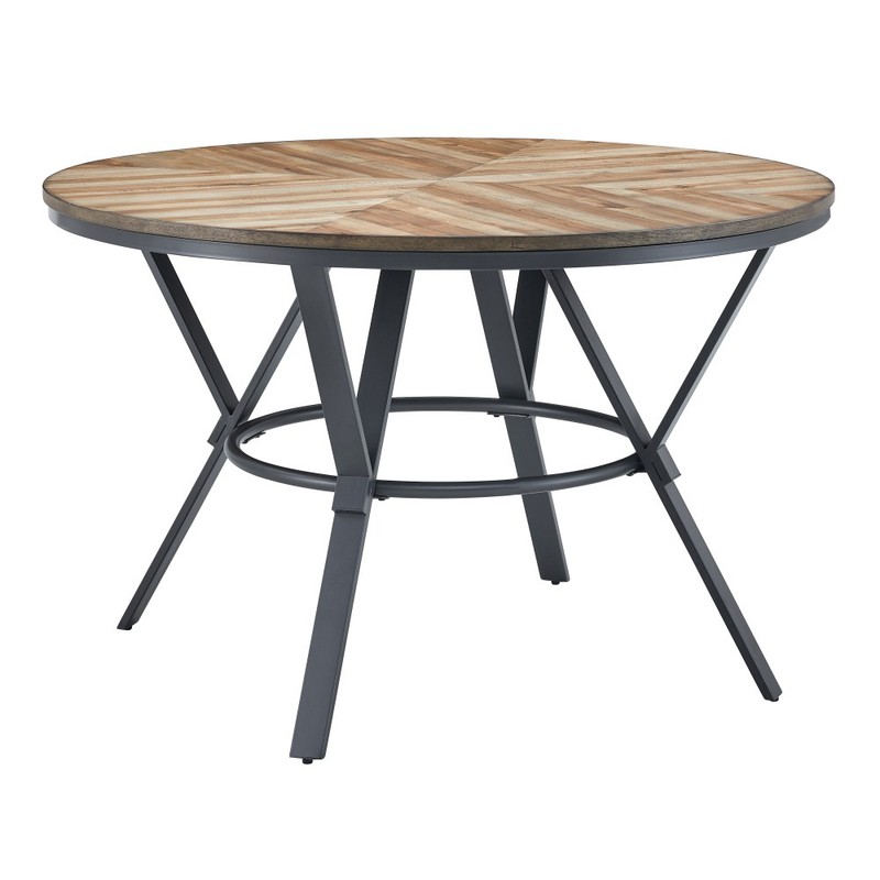 Indoor Dining Table Featuring four metal legs Light birch finish Mixed materials gallery