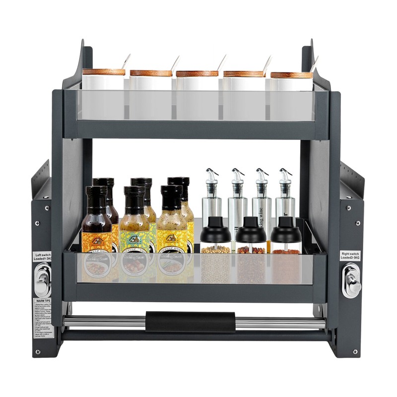 Pull-Out Cabinet Shelf Drop Down Shelf Pull-Down Lift for Kitchen Cabinet 2-tier gallery