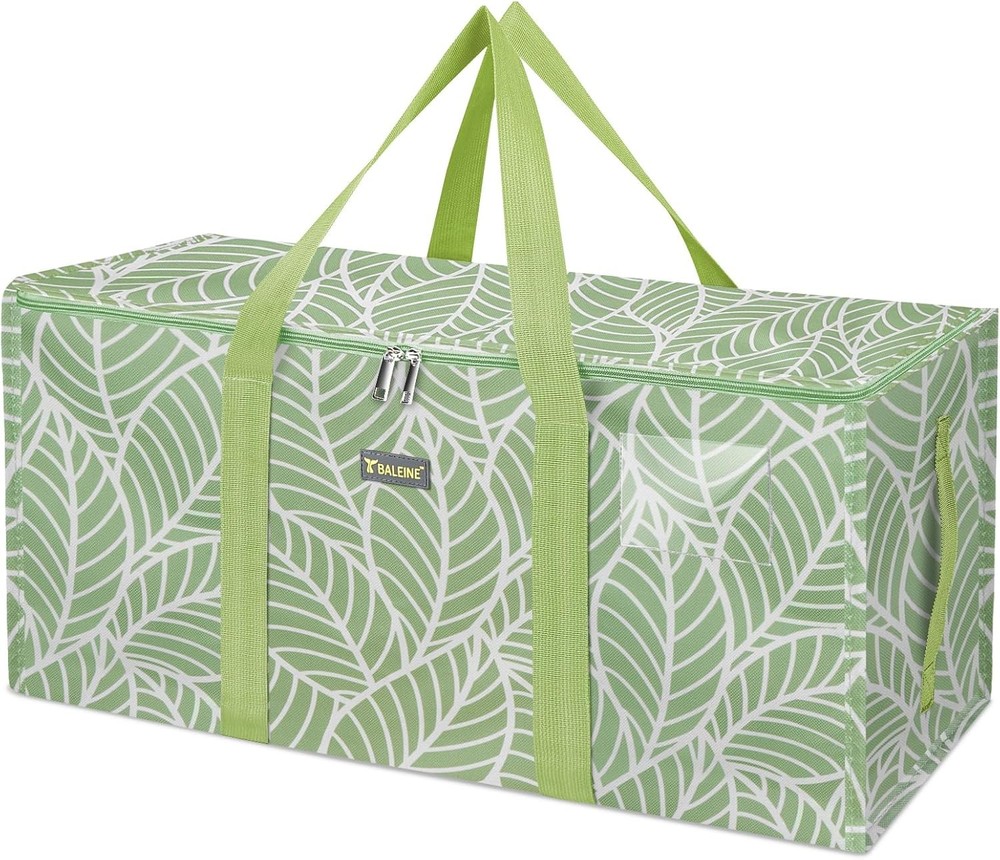 Extra Large Storage Tote with Zippers & Carrying Handles, Heavy-Duty Oxford