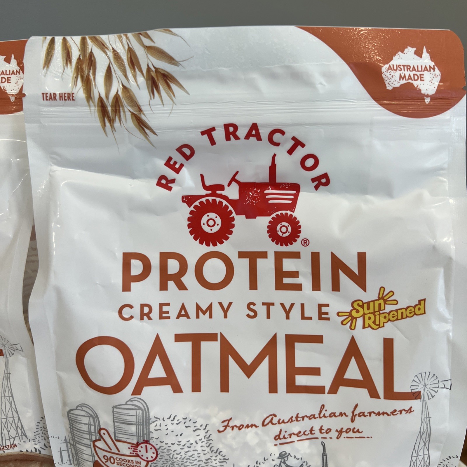 2Pk Red Tractor Protein Creamy Style Oatmeal High Fiber 11g Protein 24oz Ex 7/27 gallery
