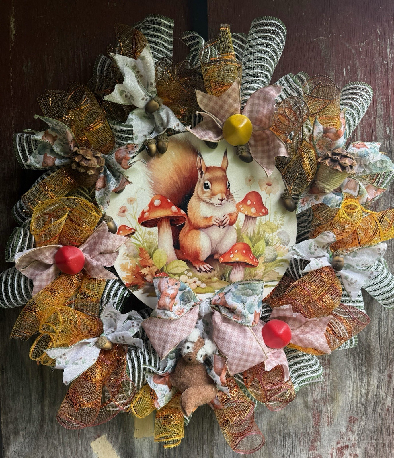 Squirrel Spring Summer Fall Wreath gallery