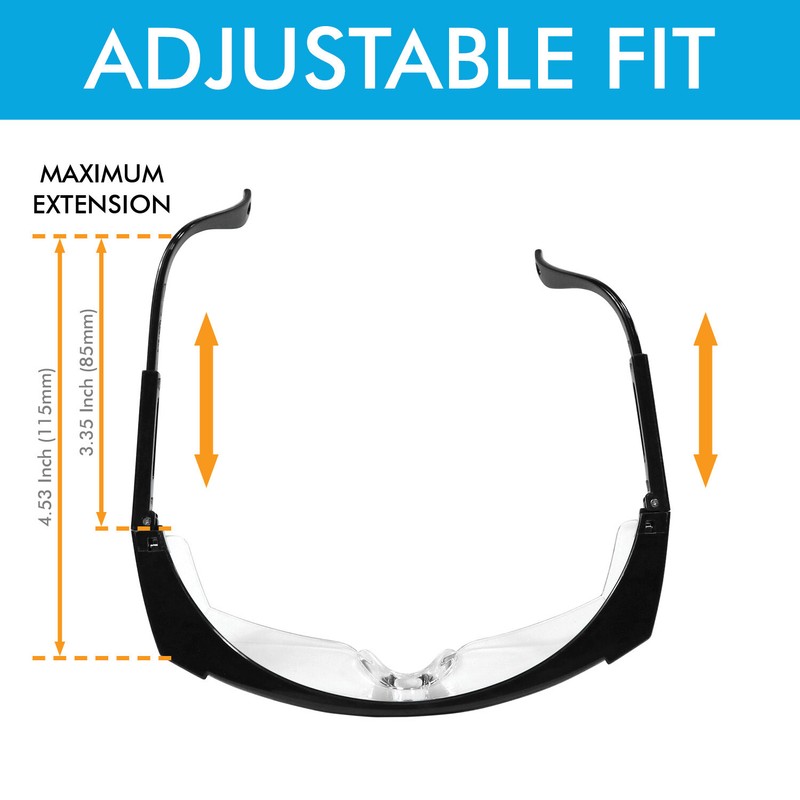 Adjustable Safety Glasses Clear Wrap Around Lens Anti-Fog Scratch Resistant gallery