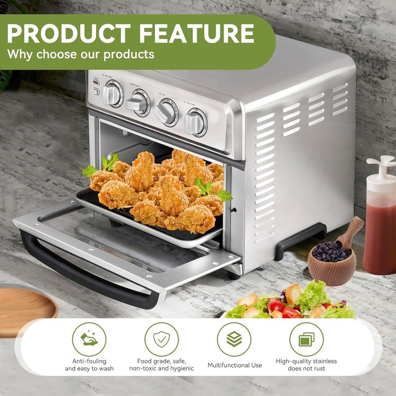 Stainless Steel Baking Tray Pan Compatible With Cuisinart Toaster Oven For Air gallery