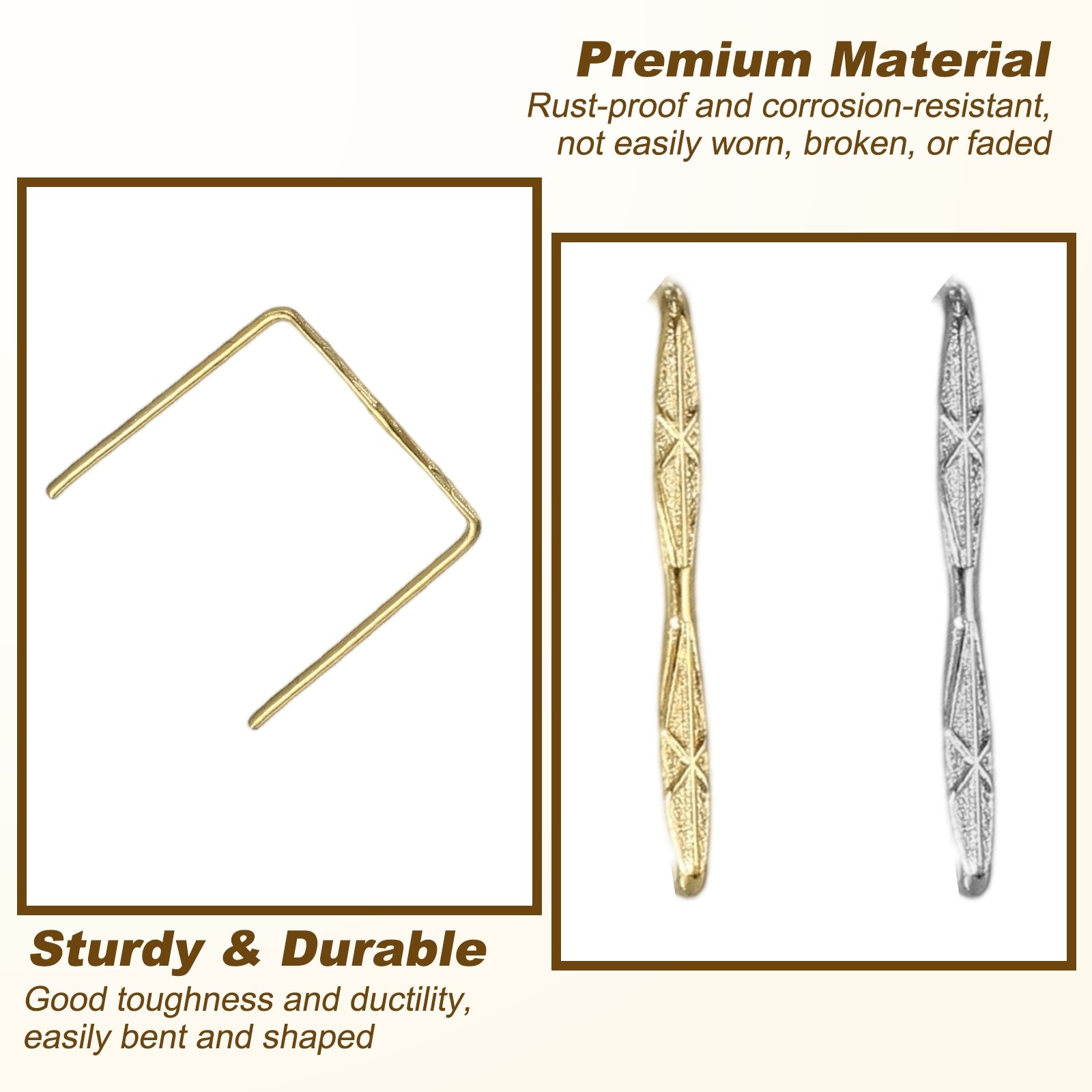175 Pack 0.75 x 0.71'' Fasten Chandelier Crystal Hooks [Copper, Chrome & Gold] gallery