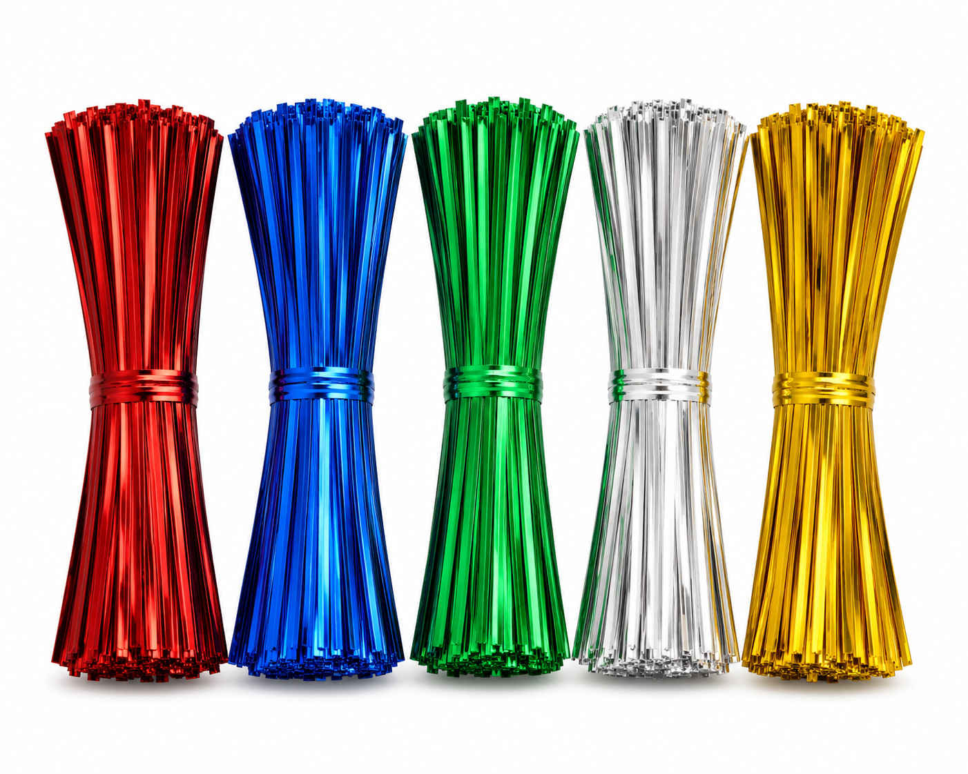 Metallic Twist Ties Bulk Decorative Party Bag Sealing Pre-Cut Ties 4" & 8" Inch gallery