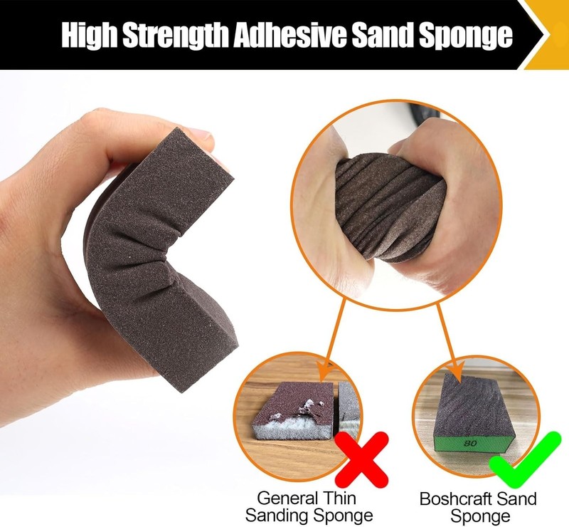 High-Density Sanding Sponge Assortment - 10 Pcs for Precise Control & Durability gallery