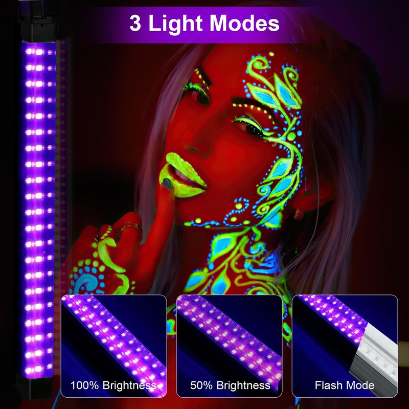 Rechargeable Black Light Bar 10W 4600mAh Battery Operated - Portable for Glow gallery