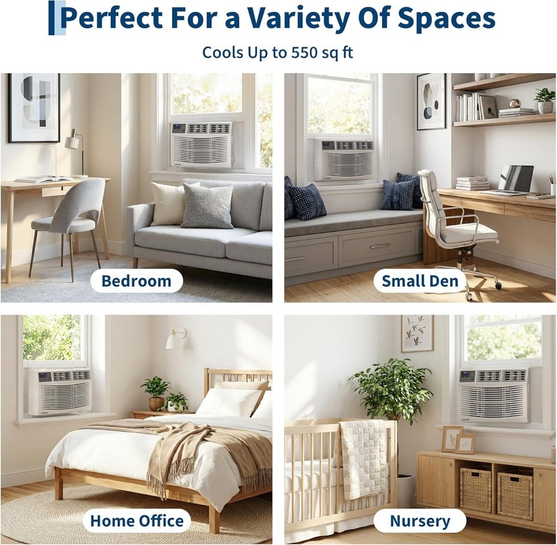 12000 BTU Window Air Conditioner, Cools Up to 550 Sq.ft., 24H Timer, Sleep Mode, gallery